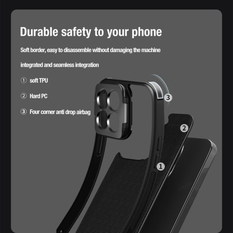 For Xiaomi 14 Pro NILLKIN Textured Prop Lens Protection Holder Nylon Precise Hole Phone Case(Black) - free shipping - PMC TechLife - Order now!