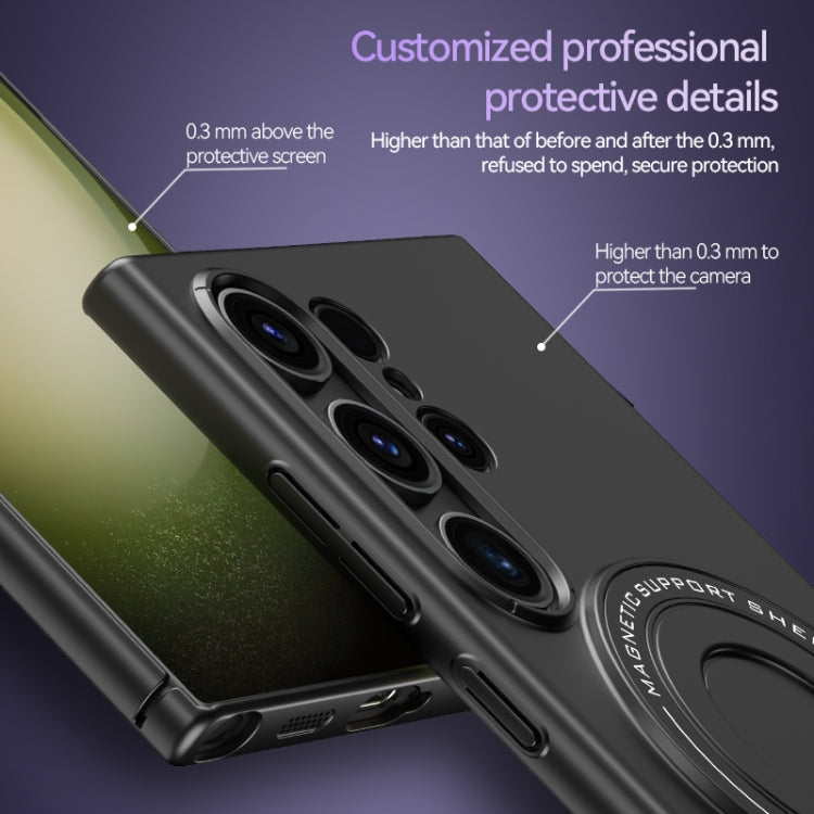 For Samsung Galaxy S24+ 5G Matte Magsafe Magnetic Phone Case with Trolley Holder(Dark Blue) - Galaxy S24+ 5G Cases by PMC TechLife | Online Shopping South Africa | PMC TechLife