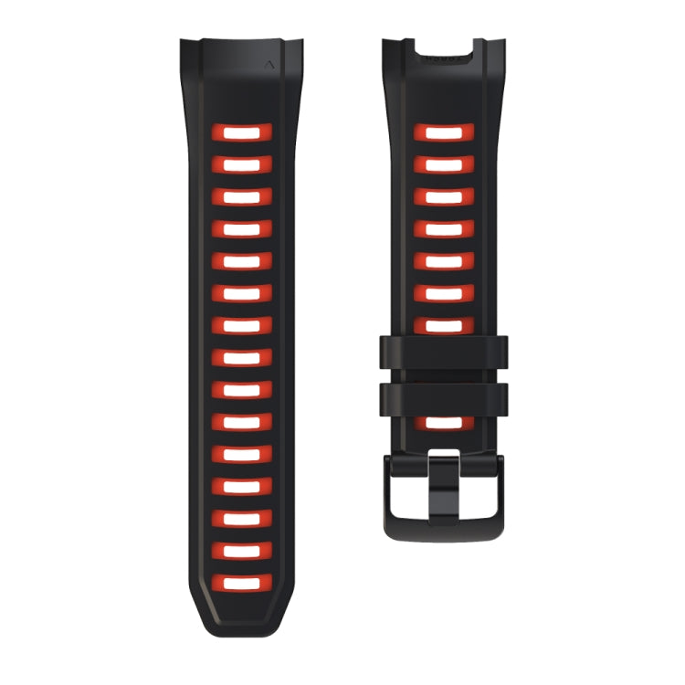 Compatible with Garmin Instinct 2X Two Color Silicone Watch Band(Black Red) - Watch Bands by PMC TechLife | Online Shopping South Africa | PMC TechLife | Buy Now Pay Later Mobicred