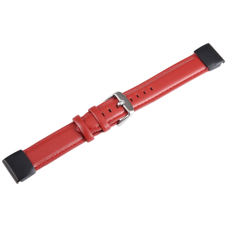 Compatible with Garmin Fenix 7X 26mm Bamboo Joint Texture Genuine Leather Watch Band(Red) - Watch Bands by PMC TechLife | Online Shopping South Africa | PMC TechLife | Buy Now Pay Later Mobicred