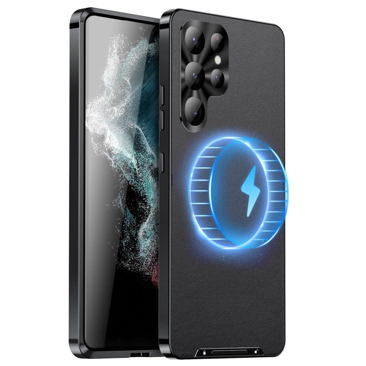 For Samsung Galaxy S24 Ultra 5G MagSafe Magnetic Plain Metal Phone Case(Black) - Galaxy S24 Ultra 5G Cases by PMC TechLife | Online Shopping South Africa | PMC TechLife