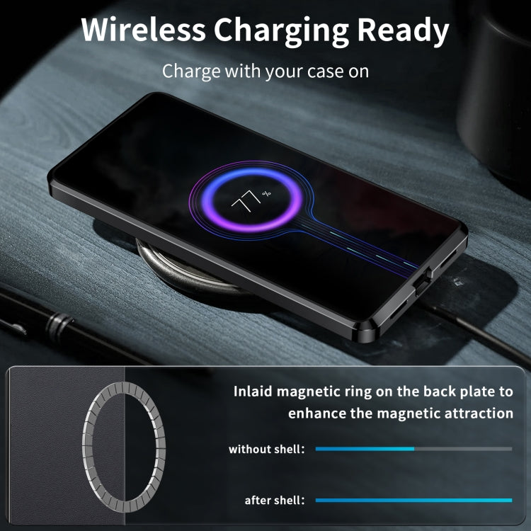 For Samsung Galaxy S24 Ultra 5G MagSafe Magnetic Plain Metal Phone Case(Black) - Galaxy S24 Ultra 5G Cases by PMC TechLife | Online Shopping South Africa | PMC TechLife