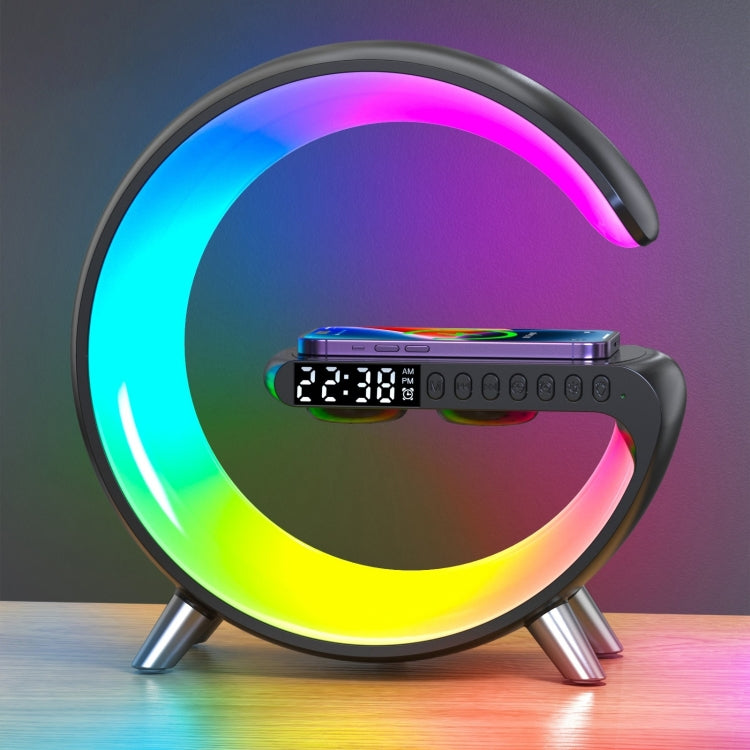 N69-1 Smart Bluetooth Speaker with Wireless Charger & Alarm Clock & Ambient Light, Support APP(Black) - Desktop Speaker by PMC TechLife | Online Shopping South Africa | PMC TechLife | Buy Now Pay Later Mobicred