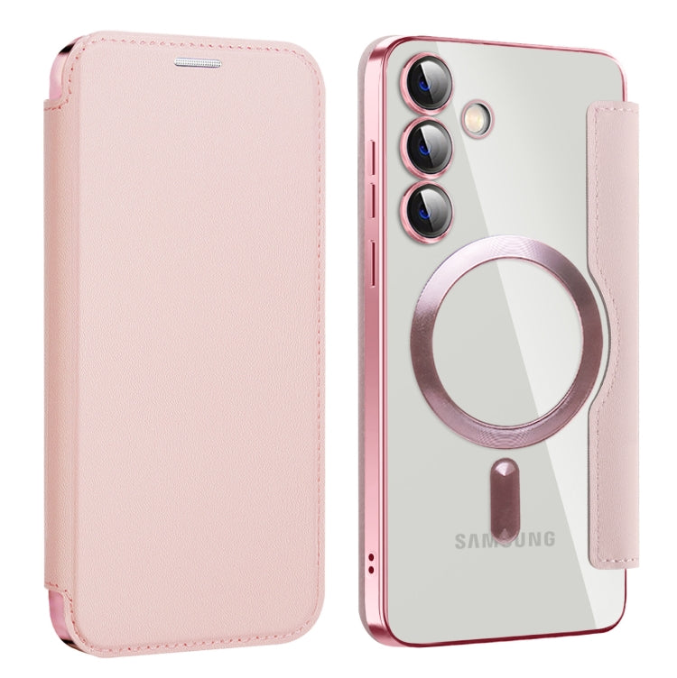 For Samsung Galaxy S24+ 5G MagSafe Magnetic RFID Anti-theft Leather Phone Case(Pink) - Galaxy S24+ 5G Cases by PMC TechLife | Online Shopping South Africa | PMC TechLife