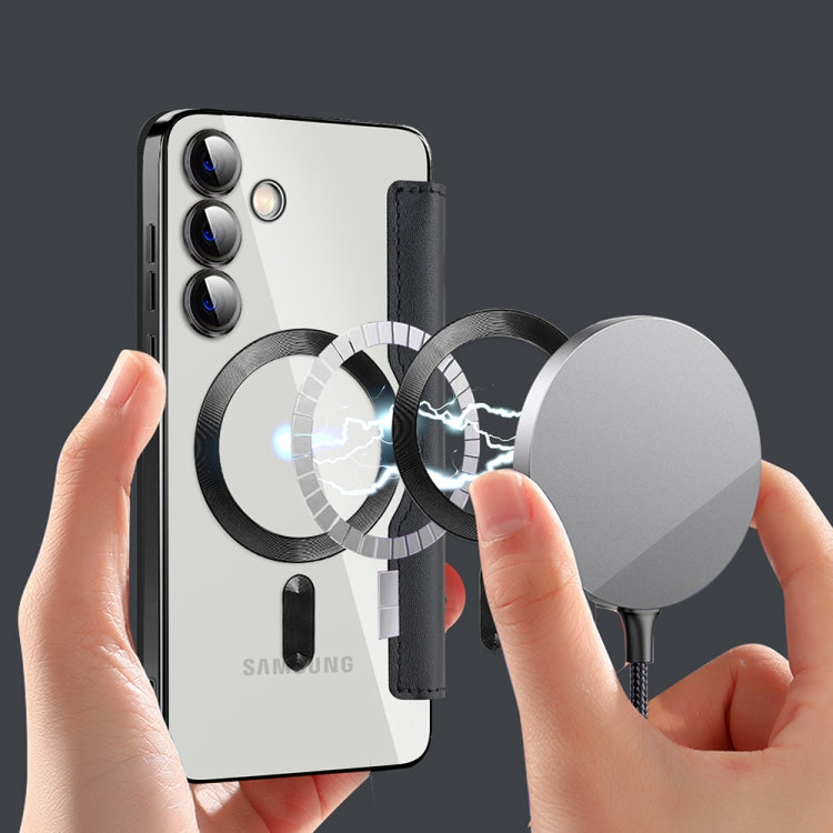 For Samsung Galaxy S24 5G MagSafe Magnetic RFID Anti-theft Leather Phone Case(Dark Green) - Galaxy S24 5G Cases by PMC TechLife | Online Shopping South Africa | PMC TechLife