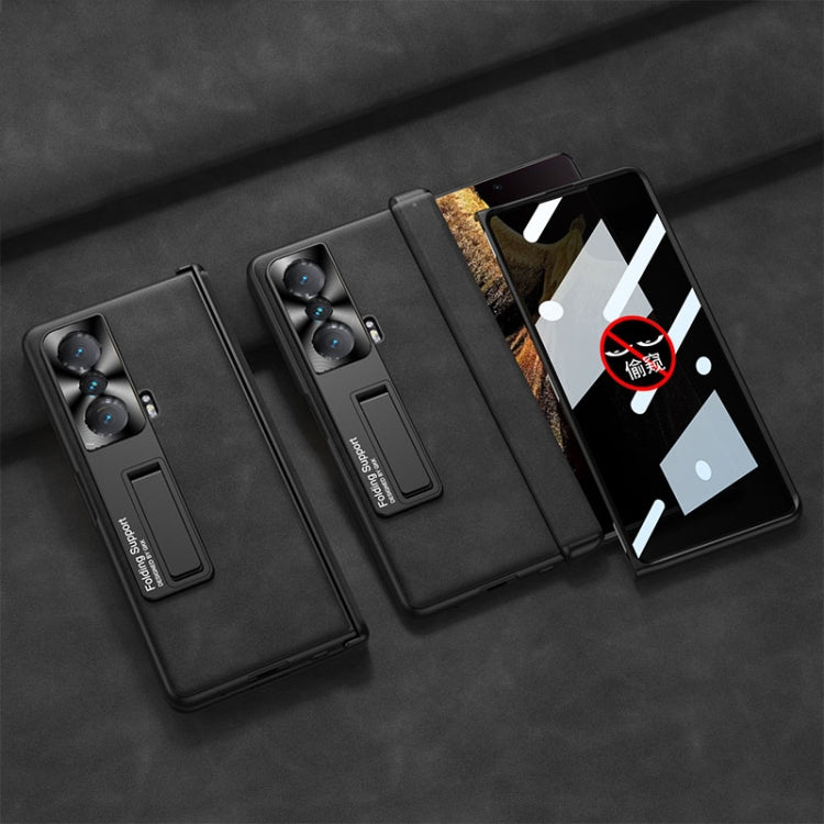 For Honor Magic VS GKK Integrated Frosted Fold Hinge Privacy Leather Phone Case with Holder(Black) - free shipping - PMC TechLife - Order now!
