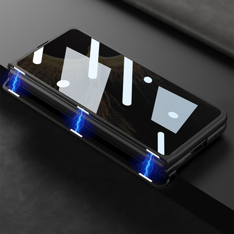 For Honor Magic VS GKK Integrated Frosted Fold Hinge Privacy Leather Phone Case with Holder(Black) - free shipping - PMC TechLife - Order now!