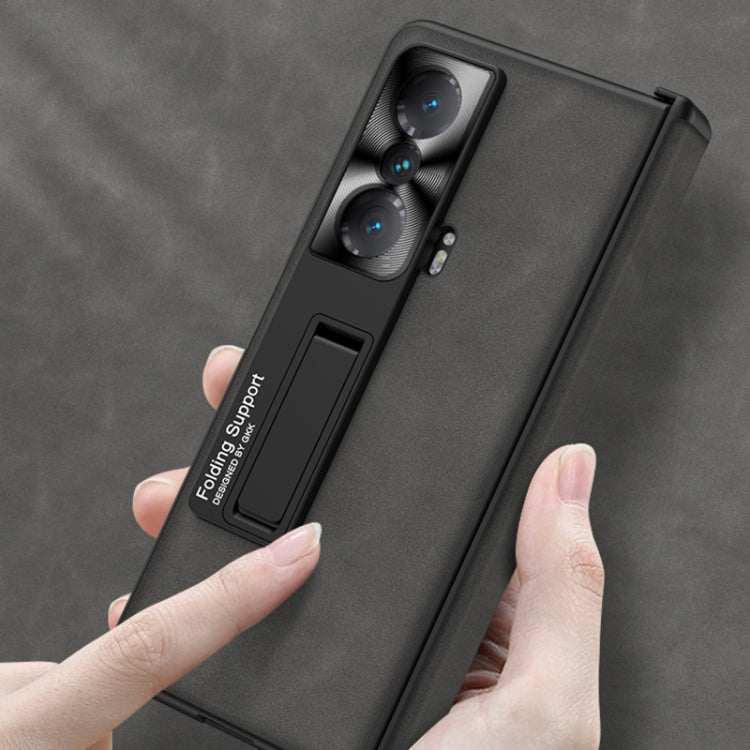 For Honor Magic VS GKK Integrated Frosted Fold Hinge Privacy Leather Phone Case with Holder(Brown) - free shipping - PMC TechLife - Order now!