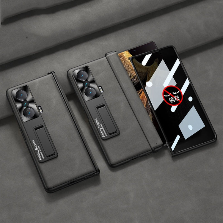 For Honor Magic VS GKK Integrated Frosted Fold Hinge Privacy Leather Phone Case with Holder(Grey) - free shipping - PMC TechLife - Order now!