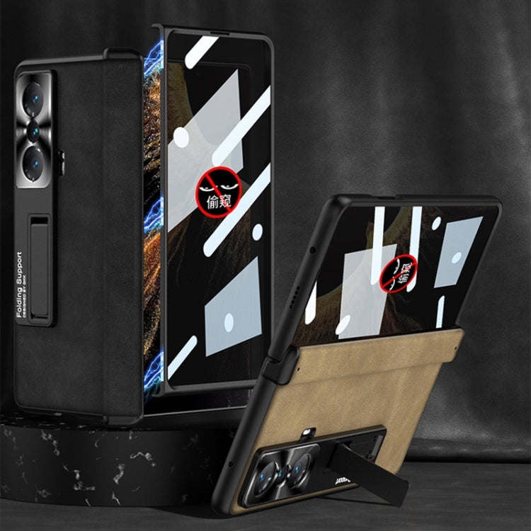 For Honor Magic VS GKK Integrated Frosted Fold Hinge Privacy Leather Phone Case with Holder(Grey) - free shipping - PMC TechLife - Order now!