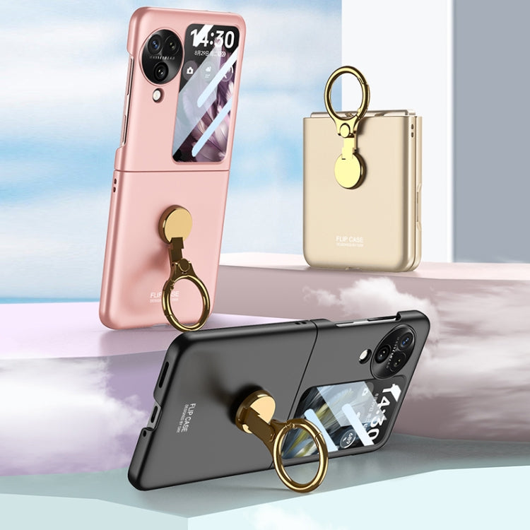 For OPPO Find N3 Flip GKK Ultra-thin Triaxial Ring Holder PC Phone Case(Gold) - OPPO Cases by GKK | Online Shopping South Africa | PMC TechLife | Buy Now Pay Later Mobicred