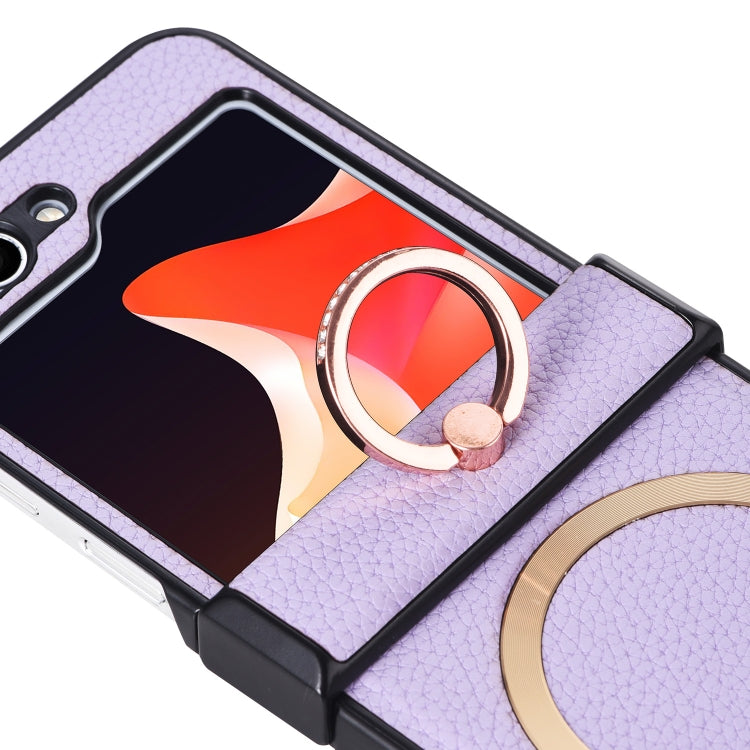 For Samsung Galaxy Z Flip5 MagSafe Ring Holder Three-stage Folding Phone Case(Green) - Galaxy Z Flip5 Cases by PMC TechLife | Online Shopping South Africa | PMC TechLife