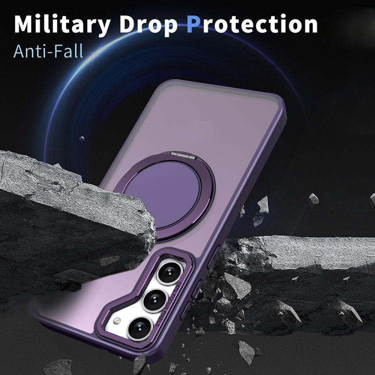 For Samsung Galaxy S23 5G 360-degree Rotating MagSafe Magnetic Holder Phone Case(Purple) - Galaxy S23 5G Cases by PMC TechLife | Online Shopping South Africa | PMC TechLife