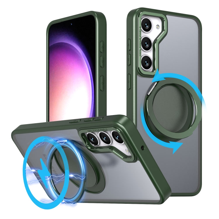 For Samsung Galaxy S23 FE 5G 360-degree Rotating MagSafe Magnetic Holder Phone Case(Green) - Galaxy S23 FE 5G Cases by PMC TechLife | Online Shopping South Africa | PMC TechLife
