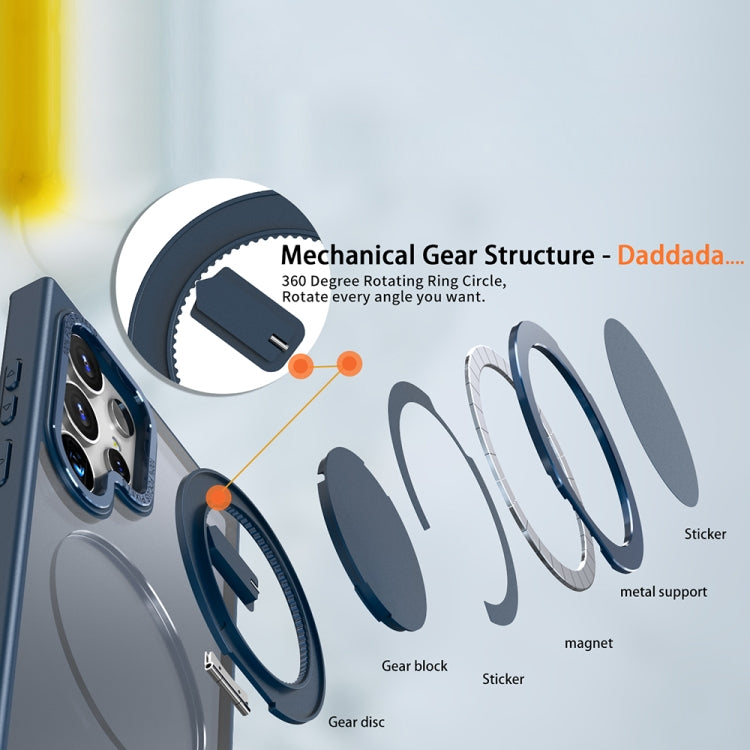 For Samsung Galaxy S23 Ultra 5G 360-degree Rotating MagSafe Magnetic Holder Phone Case(Navy Blue) - Galaxy S23 Ultra 5G Cases by PMC TechLife | Online Shopping South Africa | PMC TechLife