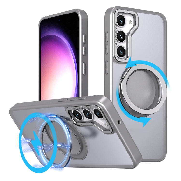 For Samsung Galaxy S24+ 5G 360-degree Rotating MagSafe Magnetic Holder Phone Case(Titanium Grey) - Galaxy S24+ 5G Cases by PMC TechLife | Online Shopping South Africa | PMC TechLife