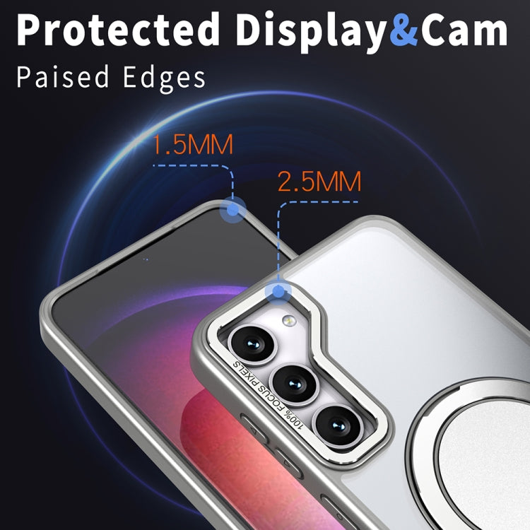 For Samsung Galaxy S24+ 5G 360-degree Rotating MagSafe Magnetic Holder Phone Case(Titanium Grey) - Galaxy S24+ 5G Cases by PMC TechLife | Online Shopping South Africa | PMC TechLife