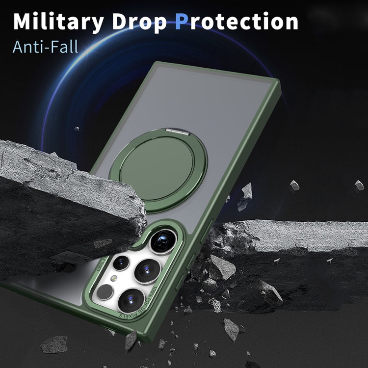 For Samsung Galaxy S24 Ultra 5G 360-degree Rotating MagSafe Magnetic Holder Phone Case(Green) - Galaxy S24 Ultra 5G Cases by PMC TechLife | Online Shopping South Africa | PMC TechLife | Buy Now Pay Later Mobicred