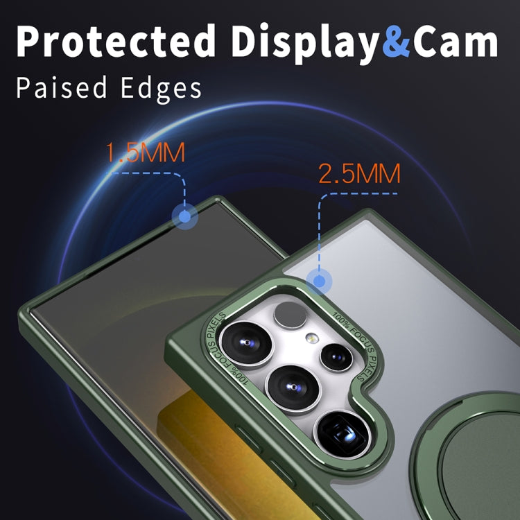 For Samsung Galaxy S24 Ultra 5G 360-degree Rotating MagSafe Magnetic Holder Phone Case(Green) - Galaxy S24 Ultra 5G Cases by PMC TechLife | Online Shopping South Africa | PMC TechLife | Buy Now Pay Later Mobicred