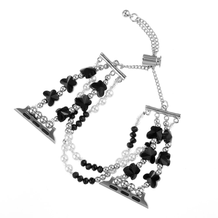 For Apple Watch SE 2022 44mm Butterfly Chain Bracelet Metal Watch Band(Black) - Watch Bands by PMC TechLife | Online Shopping South Africa | PMC TechLife