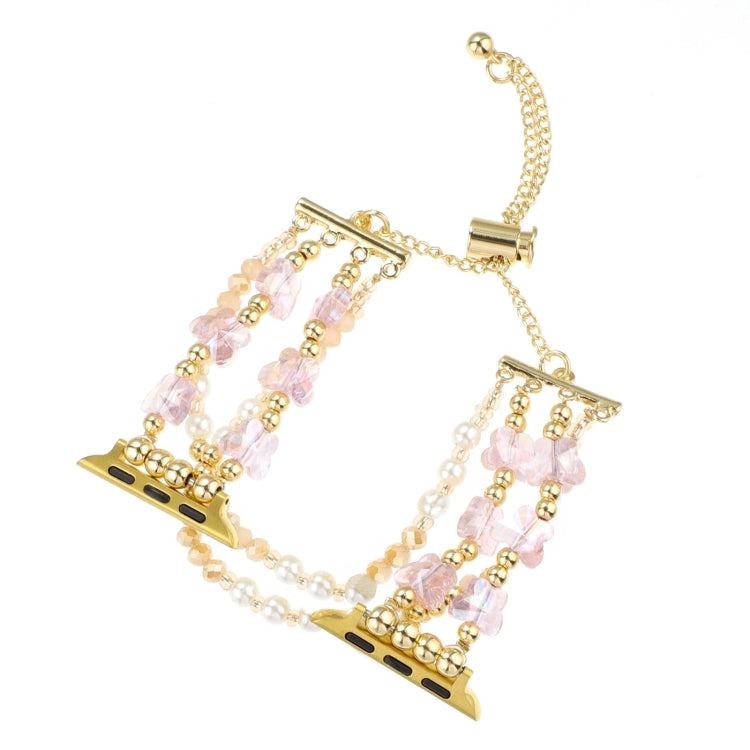 For Apple Watch Series 6 40mm Butterfly Chain Bracelet Metal Watch Band(Pink Gold) - Watch Bands by PMC TechLife | Online Shopping South Africa | PMC TechLife