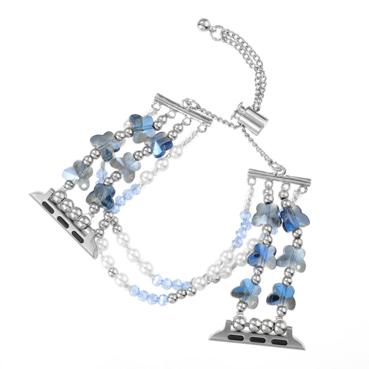 For Apple Watch Series 3 38mm Butterfly Chain Bracelet Metal Watch Band(Blue) - Watch Bands by PMC TechLife | Online Shopping South Africa | PMC TechLife | Buy Now Pay Later Mobicred