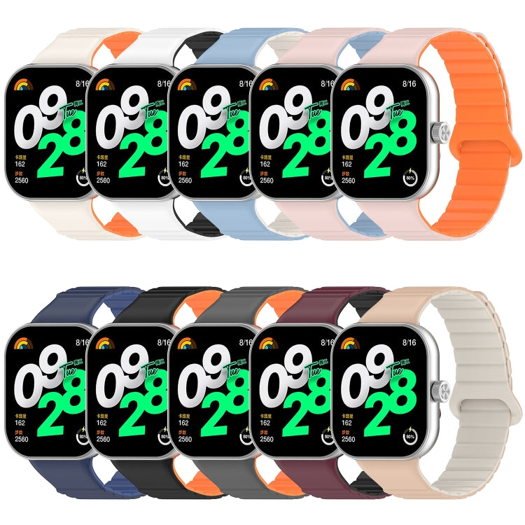 For Xiaomi Smart Band 9 Pro / 8 Pro Two Color Magnetic Silicone Watch Band(Blue Starlight) - Watch Bands by PMC TechLife | Online Shopping South Africa | PMC TechLife | Buy Now Pay Later Mobicred