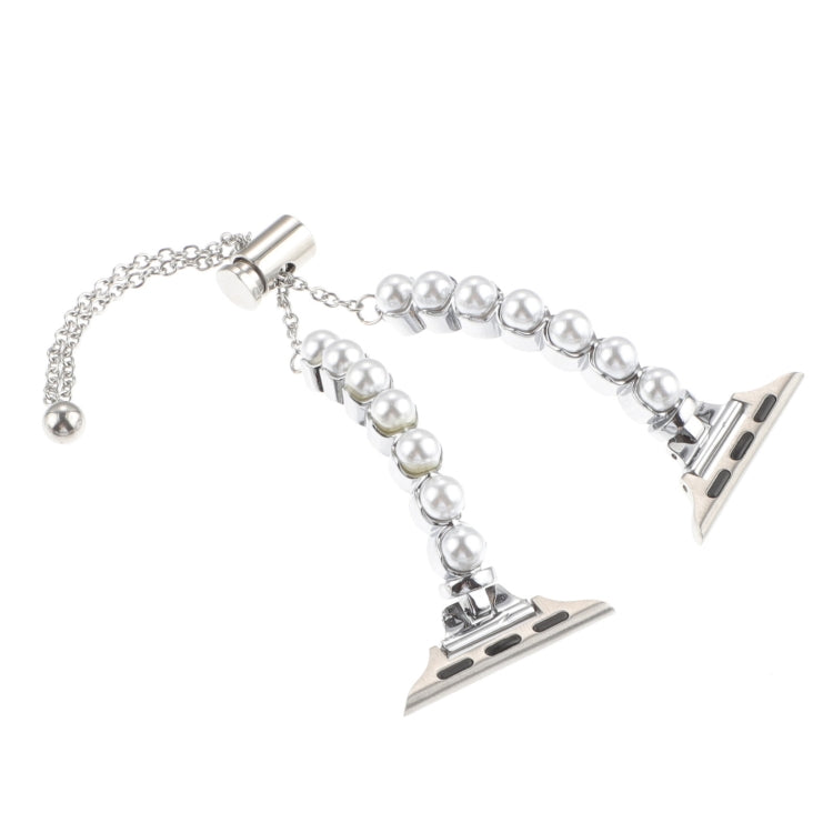 For Apple Watch 38mm Pearl Bracelet Metal Watch Band(Silver) - free shipping - PMC TechLife - Order now!