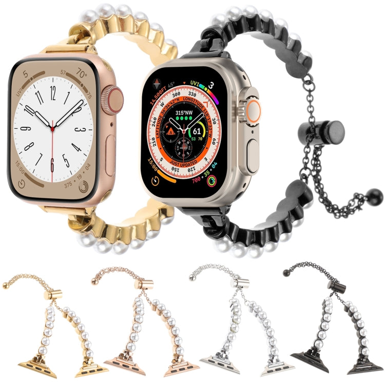 For Apple Watch 42mm Pearl Bracelet Metal Watch Band(Rose Gold) - free shipping - PMC TechLife - Order now!