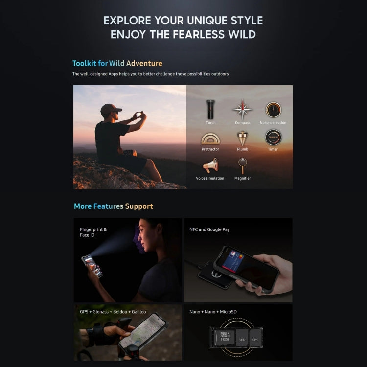 Oukitel WP19 Pro, 8GB+256GB, 6.8 inch MediaTek Helio G99 Octa-core, NFC, Network: 4G(Black) - free shipping - PMC TechLife - Order now!