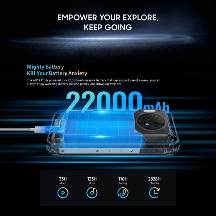 Oukitel WP19 Pro, 8GB+256GB, 6.8 inch MediaTek Helio G99 Octa-core, NFC, Network: 4G(Black) - free shipping - PMC TechLife - Order now!