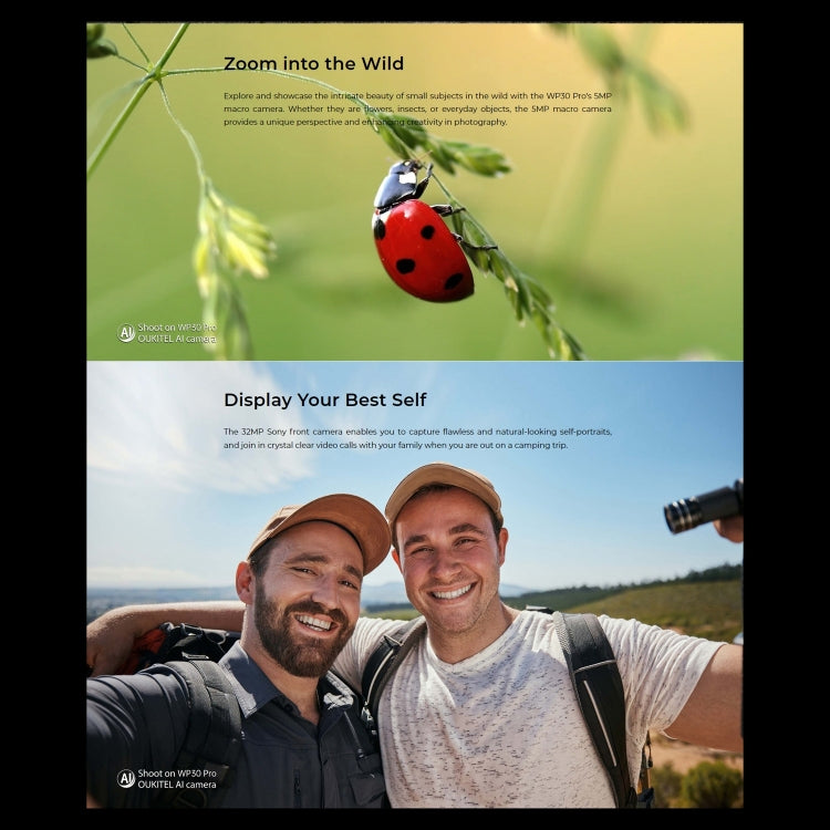 Oukitel WP30 Pro 5G, 12GB+512GB, IP68/IP69K, 108MP Camera, 11000mAh, 6.78 inch + 1.8 inch MediaTek Dimensity 8050 Octa-core 3.0GHz, NFC, OTG, Network: 5G(Black) - free shipping - PMC TechLife - Order now!