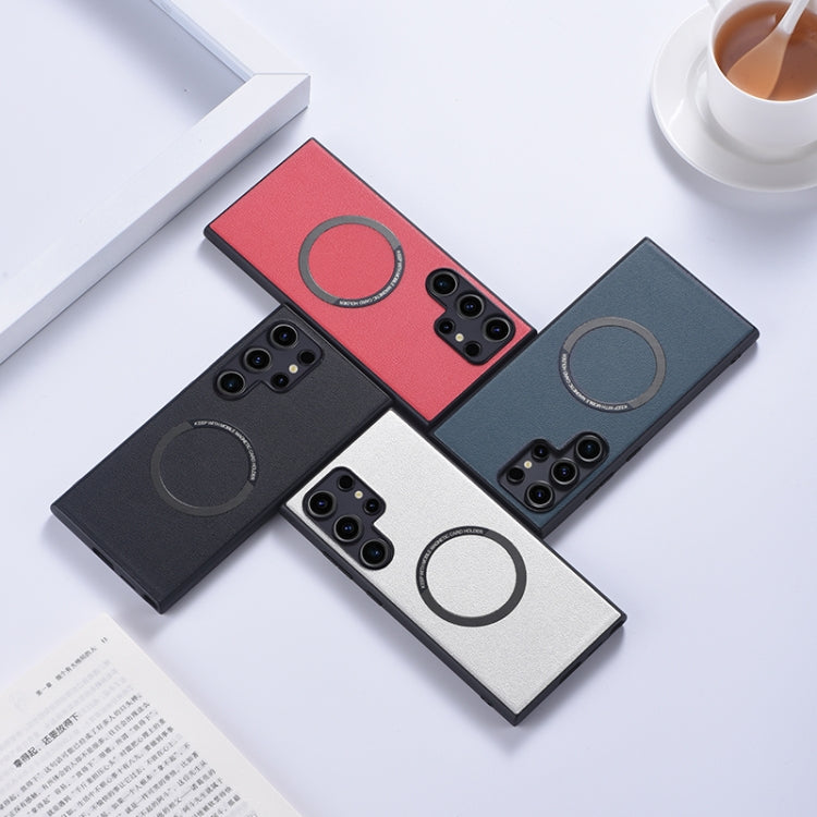 For Samsung Galaxy S24 Ultra 5G Magsafe Magnetic Ring PU Phone Case(Black) - Galaxy S24 Ultra 5G Cases by PMC TechLife | Online Shopping South Africa | PMC TechLife