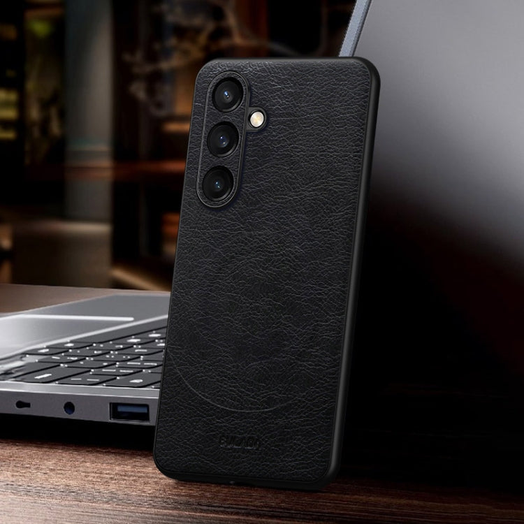 For Samsung Galaxy S24+ 5G SULADA Stitching Leather MagSafe Magnetic Phone Case(Black) - Galaxy S24+ 5G Cases by SULADA | Online Shopping South Africa | PMC TechLife