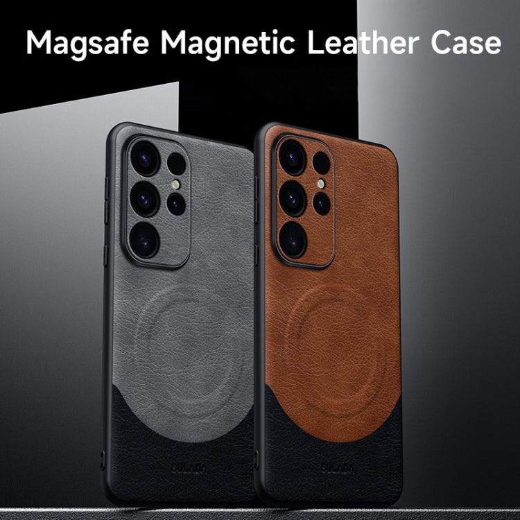 For Samsung Galaxy S24 Ultra 5G SULADA Stitching Leather MagSafe Magnetic Phone Case(Sapphire Blue) - Galaxy S24 Ultra 5G Cases by SULADA | Online Shopping South Africa | PMC TechLife | Buy Now Pay Later Mobicred