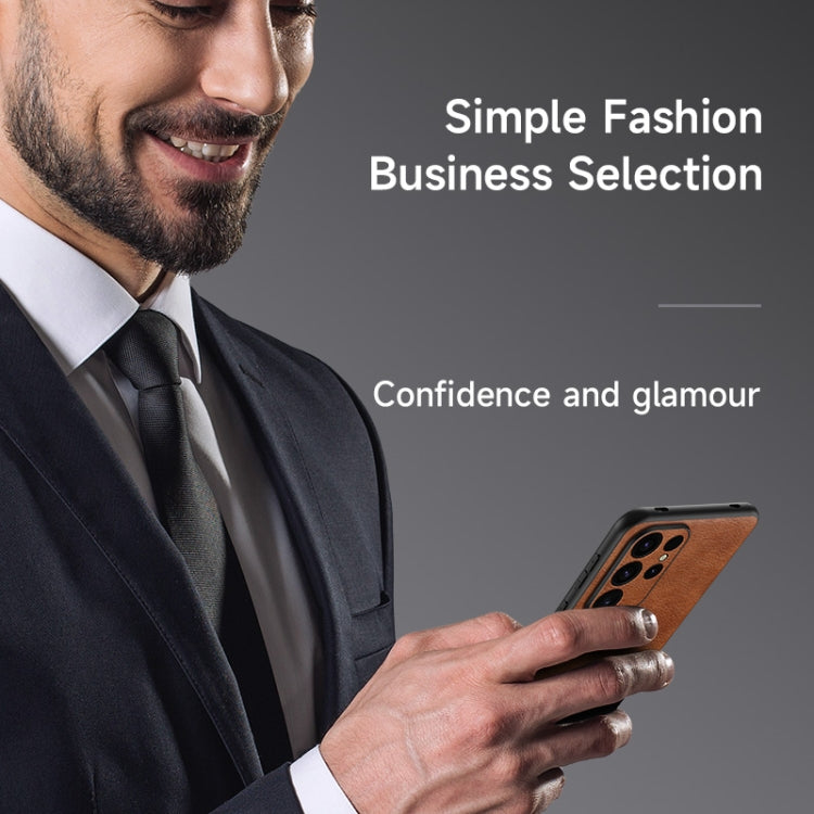 For Samsung Galaxy S24+ 5G SULADA Stitching Leather MagSafe Magnetic Phone Case(Black) - Galaxy S24+ 5G Cases by SULADA | Online Shopping South Africa | PMC TechLife