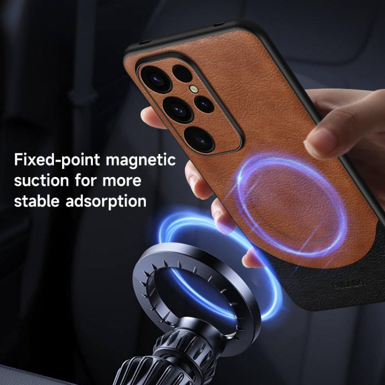 For Samsung Galaxy S24 Ultra 5G SULADA Stitching Leather MagSafe Magnetic Phone Case(Sapphire Blue) - Galaxy S24 Ultra 5G Cases by SULADA | Online Shopping South Africa | PMC TechLife | Buy Now Pay Later Mobicred
