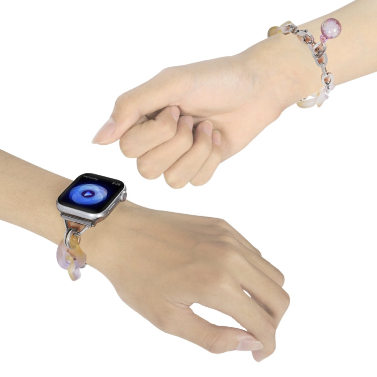 For Apple Watch SE 40mm Gradient Resin Chain Watch Band(Purple) - free shipping - PMC TechLife - Order now!