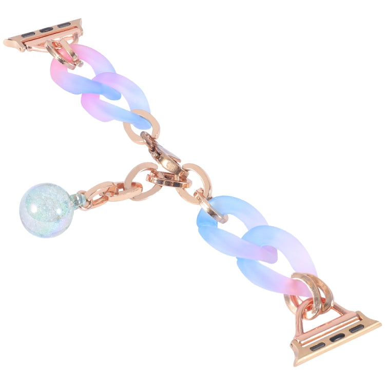 For Apple Watch 38mm Gradient Resin Chain Watch Band(Blue) - free shipping - PMC TechLife - Order now!