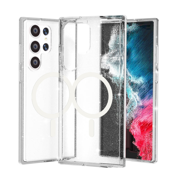 For Samsung Galaxy S23 Ultra 5G Terminator Style Glitter Powder MagSafe Magnetic Phone Case(White) - Galaxy S23 Ultra 5G Cases by PMC TechLife | Online Shopping South Africa | PMC TechLife