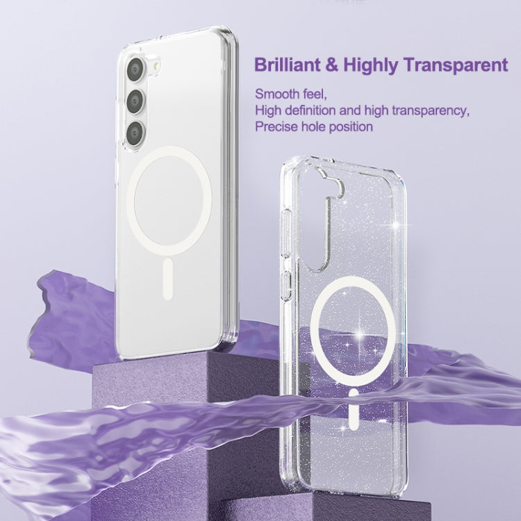 For Samsung Galaxy S23 Ultra 5G Terminator Style Glitter Powder MagSafe Magnetic Phone Case(White) - Galaxy S23 Ultra 5G Cases by PMC TechLife | Online Shopping South Africa | PMC TechLife