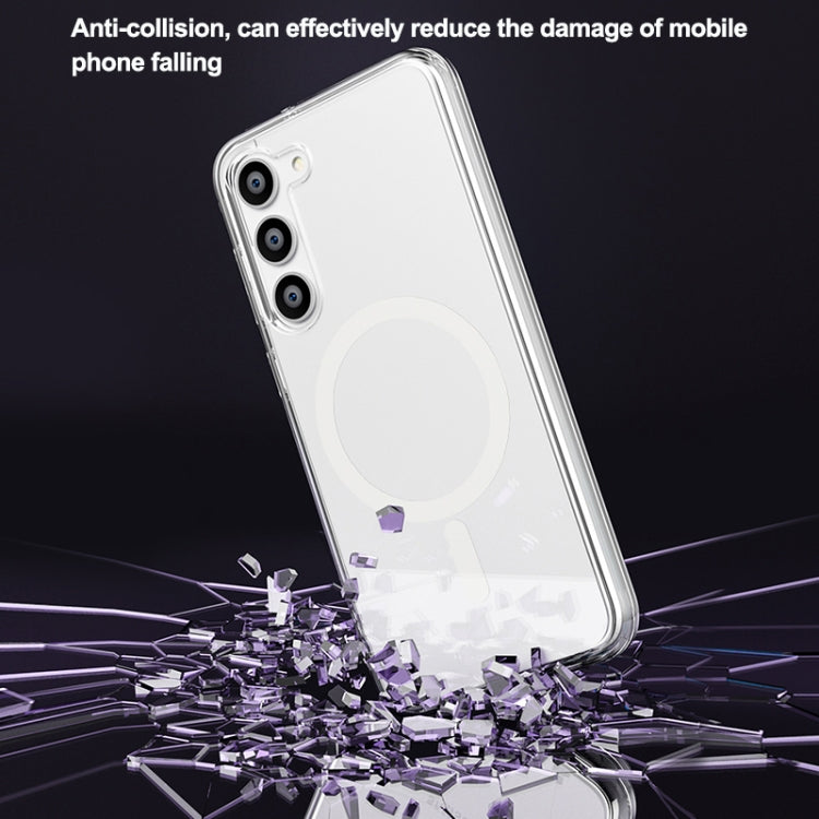 For Samsung Galaxy S23 5G Terminator Style Glitter Powder MagSafe Magnetic Phone Case(Transparent) - Galaxy S23 5G Cases by PMC TechLife | Online Shopping South Africa | PMC TechLife