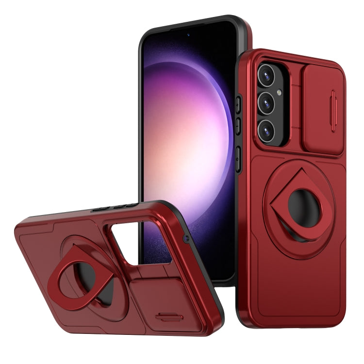 For Samsung Galaxy S23 FE 5G Camshield MagSafe Ring Holder Armor Phone Case(Red) - Galaxy S23 FE 5G Cases by PMC TechLife | Online Shopping South Africa | PMC TechLife