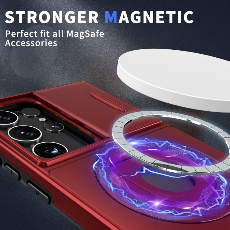 For Samsung Galaxy S23 Ultra 5G Camshield MagSafe Ring Holder Armor Phone Case(Red) - Galaxy S23 Ultra 5G Cases by PMC TechLife | Online Shopping South Africa | PMC TechLife