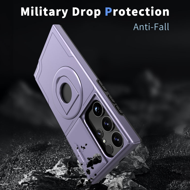 For Samsung Galaxy S23 Ultra 5G Camshield MagSafe Ring Holder Armor Phone Case(Puple) - Galaxy S23 Ultra 5G Cases by PMC TechLife | Online Shopping South Africa | PMC TechLife