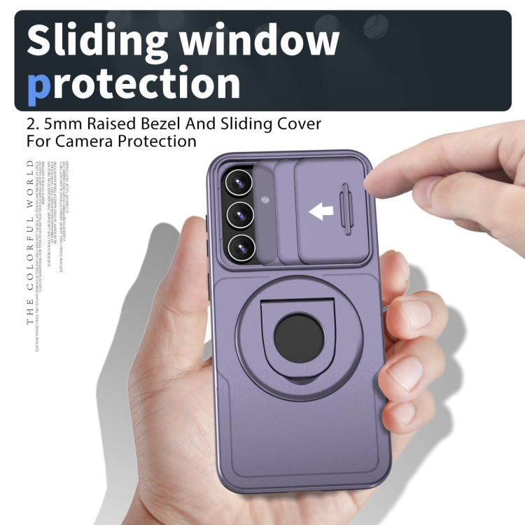For Samsung Galaxy S23+ 5G Camshield MagSafe Ring Holder Armor Phone Case(Puple) - Galaxy S23+ 5G Cases by PMC TechLife | Online Shopping South Africa | PMC TechLife