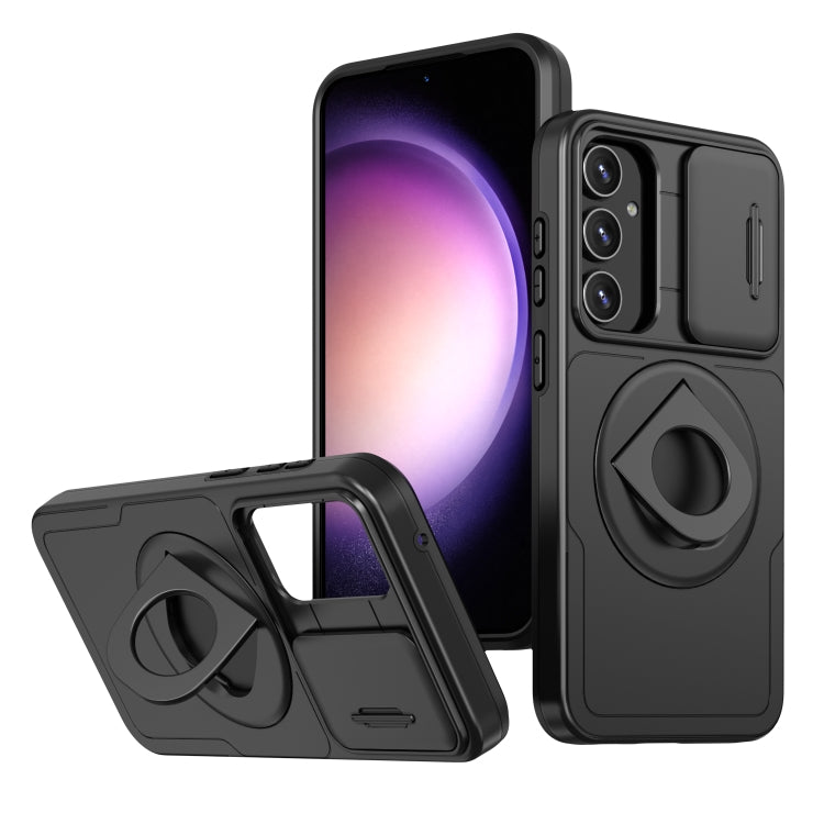 For Samsung Galaxy S23 5G Camshield MagSafe Ring Holder Armor Phone Case(Black) - Galaxy S23 5G Cases by PMC TechLife | Online Shopping South Africa | PMC TechLife | Buy Now Pay Later Mobicred