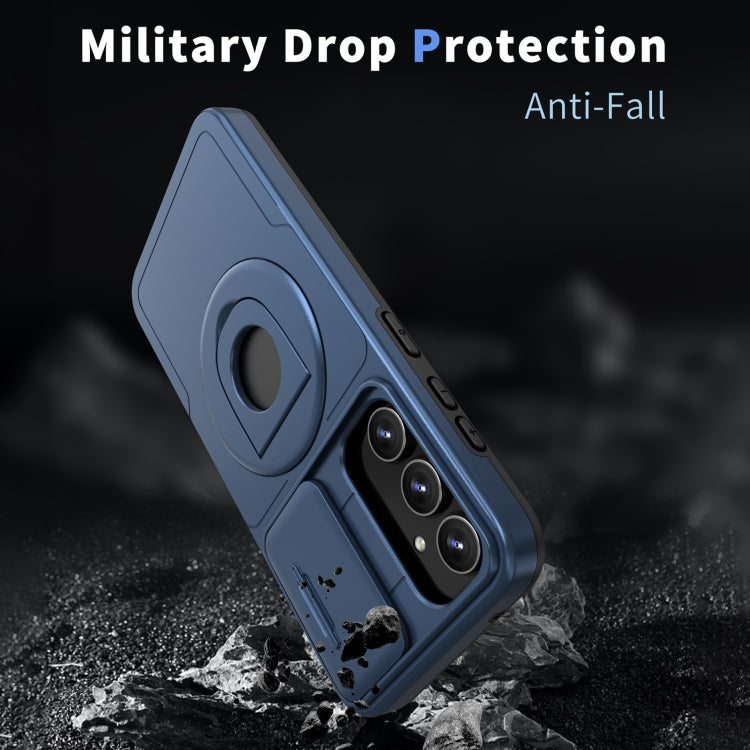 For Samsung Galaxy S23 5G Camshield MagSafe Ring Holder Armor Phone Case(Blue) - Galaxy S23 5G Cases by PMC TechLife | Online Shopping South Africa | PMC TechLife