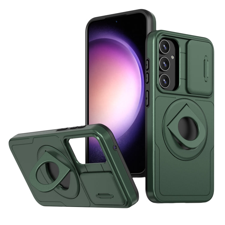 For Samsung Galaxy S23 5G Camshield MagSafe Ring Holder Armor Phone Case(Deep Green) - Galaxy S23 5G Cases by PMC TechLife | Online Shopping South Africa | PMC TechLife