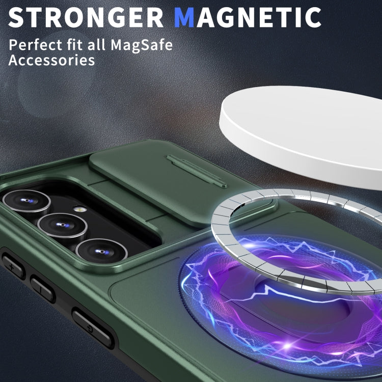 For Samsung Galaxy S23 5G Camshield MagSafe Ring Holder Armor Phone Case(Deep Green) - Galaxy S23 5G Cases by PMC TechLife | Online Shopping South Africa | PMC TechLife